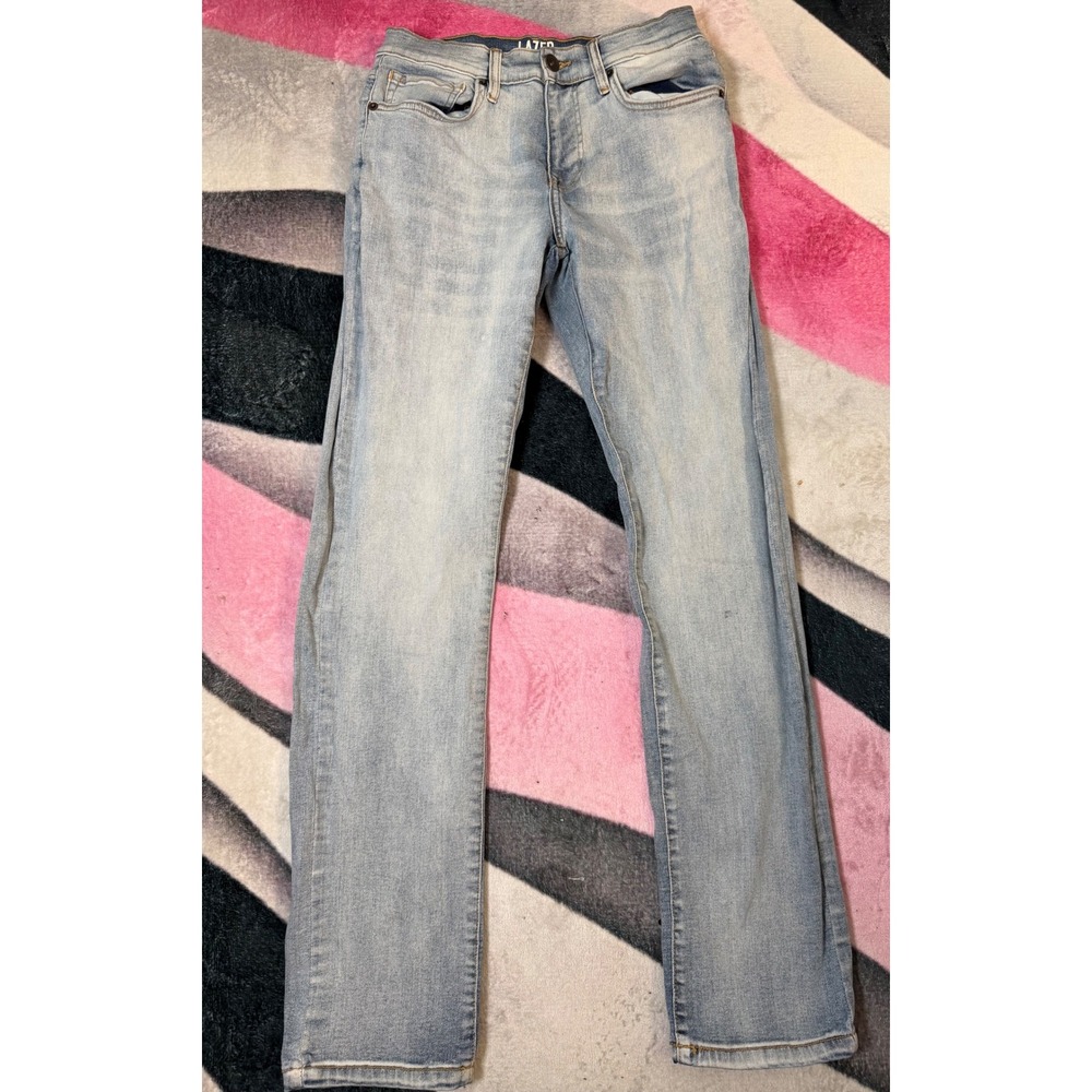 Lazer Mens Slim Fit Jeans Light Wash Denim Pants 30x32